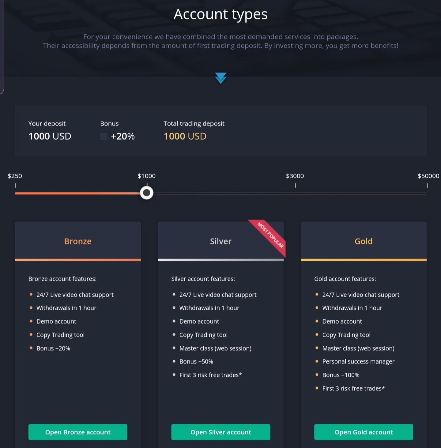 Videforex account types 